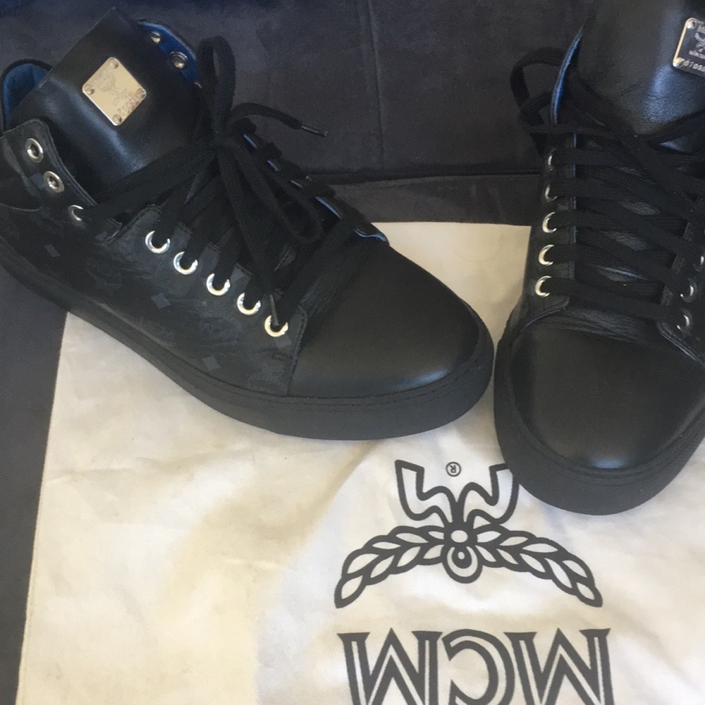 MCM black leather shoes